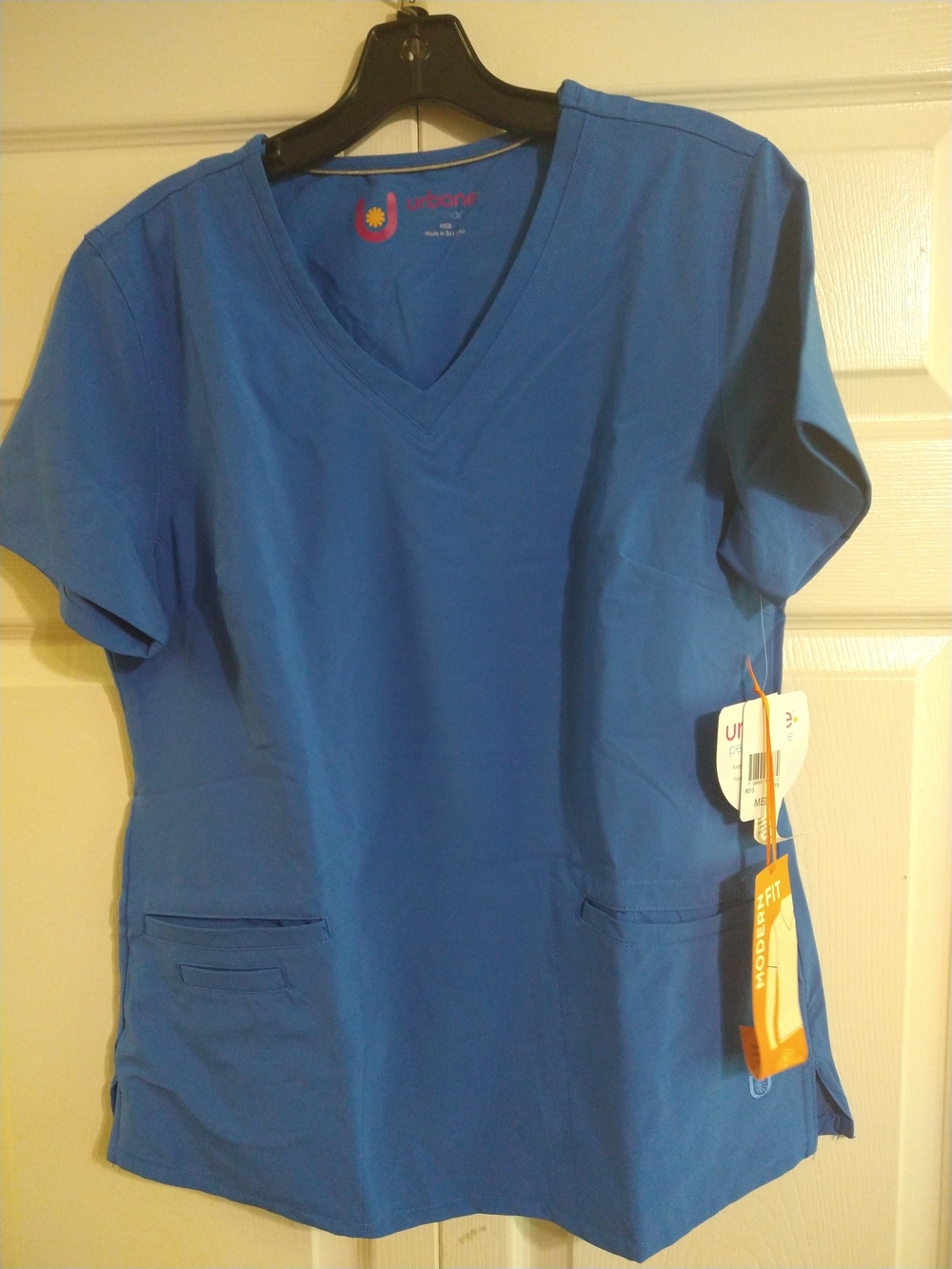 Urbane Women's V-Neck Scrub Top in Royal Blue